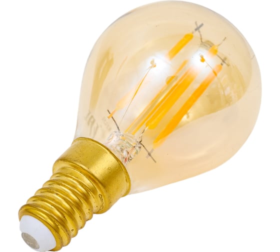 Лампа Gauss Filament, шар, 5W, 400lm, 2700К, Е14, golden, LED 105801005