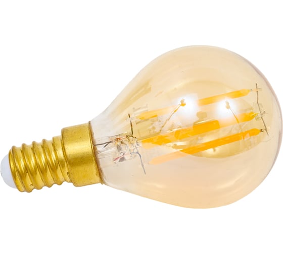 Лампа Gauss Filament, шар, 5W, 400lm, 2700К, Е14, golden, LED 105801005