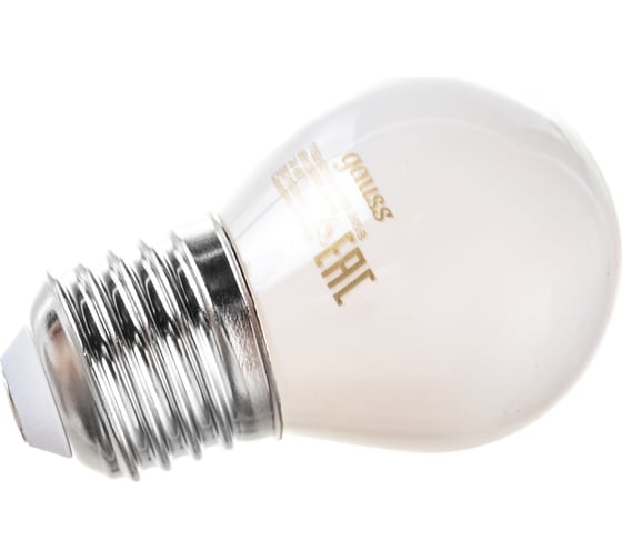 Лампа Gauss Filament, шар, 9W, 590lm, 3000К, Е27, milky, диммируемая, LED, 1/10/50 105202109-D 1