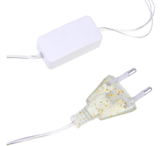 Гирлянда электрическая Сноубум вьюн 10м, 100LED, желтый, пост свеч, ПВХ проз, 220В 384-173