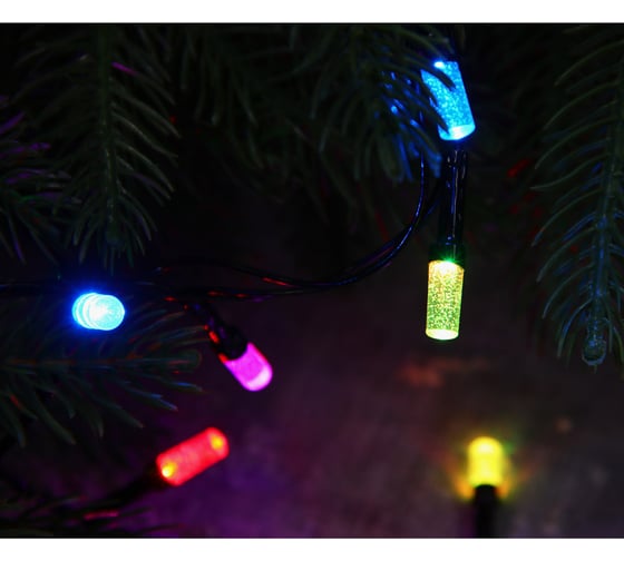Гирлянда электрическая Сноубум вьюн 9м, 100LED, RGW/RBP, автореж., ПВХ черный, 220В 384-171