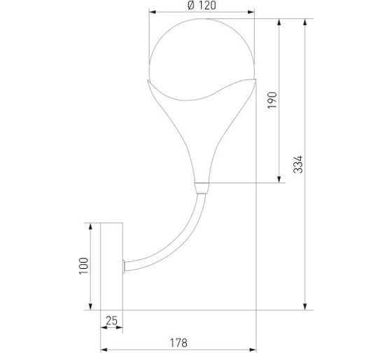 Настенный светильник Eurosvet Calyx 60168/1 латунь a068271