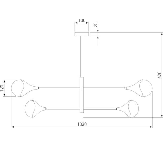 Потолочный светильник Eurosvet Calyx 60168/8 латунь a068273