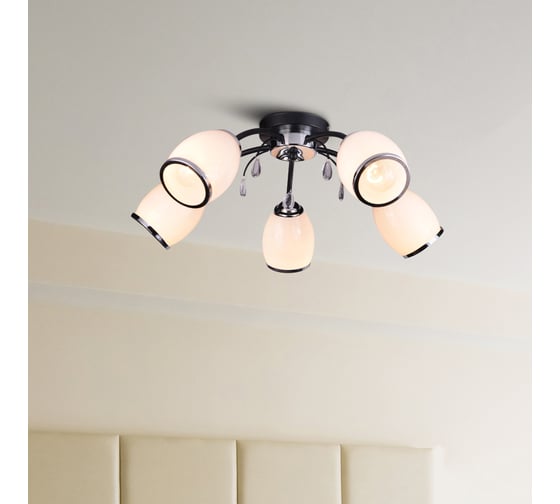 Люстра Rivoli 9066305, Gabi Р5, черный/хром, 5хЕ27, 60W, 42 Б0049224