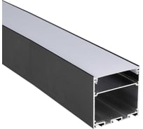 Профиль Jazzway PAL 5050-BLACK черный (комплект) накладной 2м анодированный с подвесом IP20 5058897