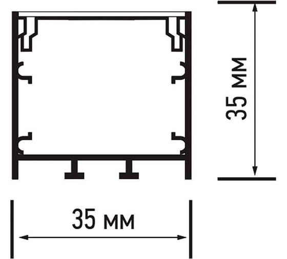 Профиль Jazzway PAL 3535-BLACK черный (комплект) накладной анодированный 2м 5059054