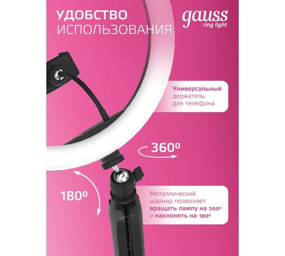 Кольцевой светодиодный светильник Gauss диам. 30см RL003