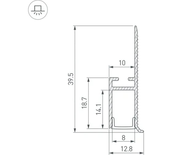 Профиль Arlight WALL-FANTOM-BENT-W10-SIDE-2000 ANOD, 2м 043694(1)