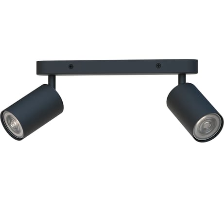 Светильник truEnergy накладной двойной поворотный под лампы 2xGU10 круг черный металл 21360