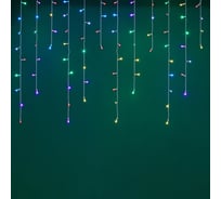 Гирлянда электрическая Сноубум бахрома 2.5x0.35х0.55x0.75м, 80LED,мульти MIX, 8 реж, ПВХ белый, коннект, 220В 382-090