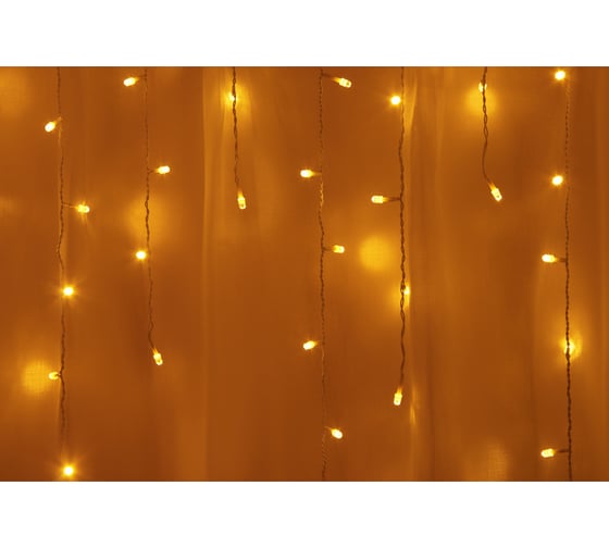 Гирлянда электрическая Сноубум бахрома 2.5x0.3х0.5x0.7м, 80LED, шампань, пост. свеч, ПВХ белый, коннект, 220В 382-096