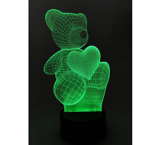 Светодиодный ночник CADENA голограмма Мишка, 7 цветов, 3DBear