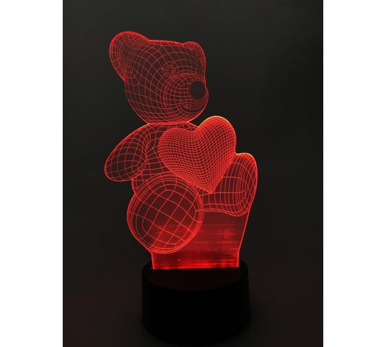 Светодиодный ночник CADENA голограмма Мишка, 7 цветов, 3DBear