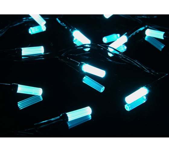 Гирлянда электрическая Сноубум вьюн 9м, 100LED, аква, 8 реж., ПВХ черный, 220В 384-172