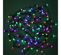 Гирлянда электрическая Сноубум с насадками Карамельки 9м, 100LED, RGW/RBP, автореж, ПВХ черный, 220В 381-329