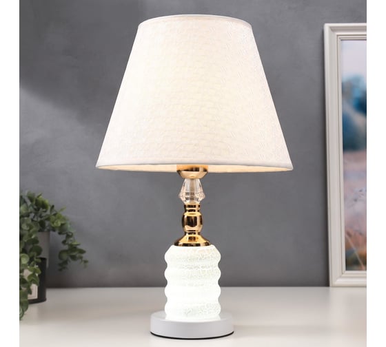Настольная лампа RISALUX 16138/1 E27 40Вт+LED подсветка, бело-золотой 28х28х45 см 5147892