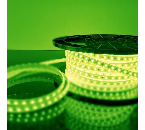 Светодиодная лента Elektrostandard 220V, 4.8W, 60Led, 2835, IP65, зеленый, 50м (LS004 220V) a044276