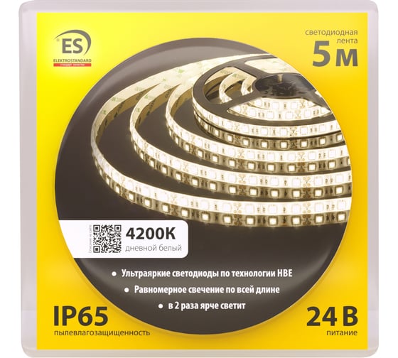 Светодиодная лента Elektrostandard, 5050, 12V, 60Led, 14.4W, IP65 4200K дневной белый a050575