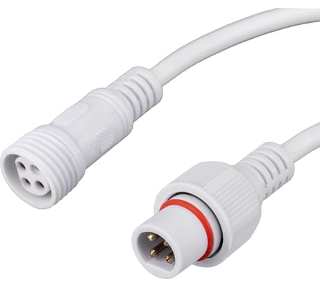 Соединительный кабель 4-контактный (4pin) IP67 4х0.75мм2 белый REXANT 11-9440