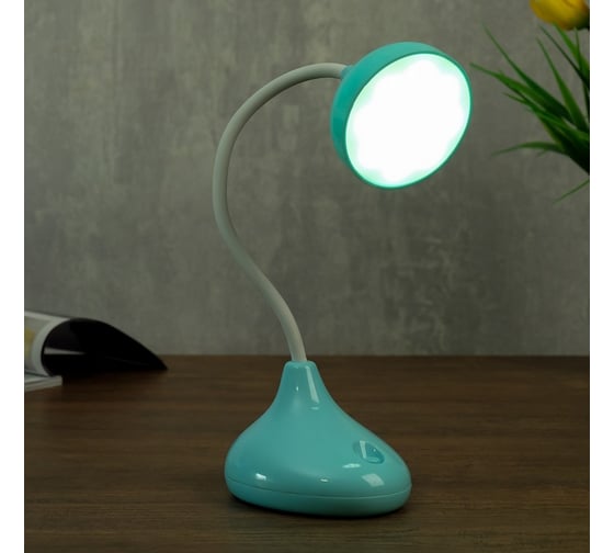 Настольная лампа RISALUX 23765/1 LED 4Вт USB АКБ голубой 10х8х32 см 4734790