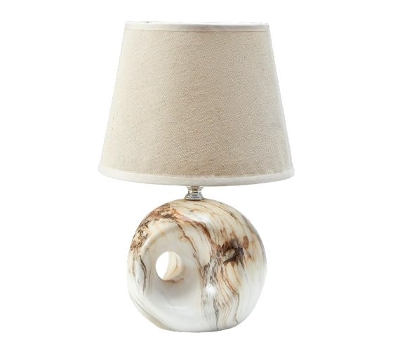 Настольная лампа RISALUX "Аделия" 1x40Вт E14 бежевый 14,5х14,5x20,5 см. 4453294 1