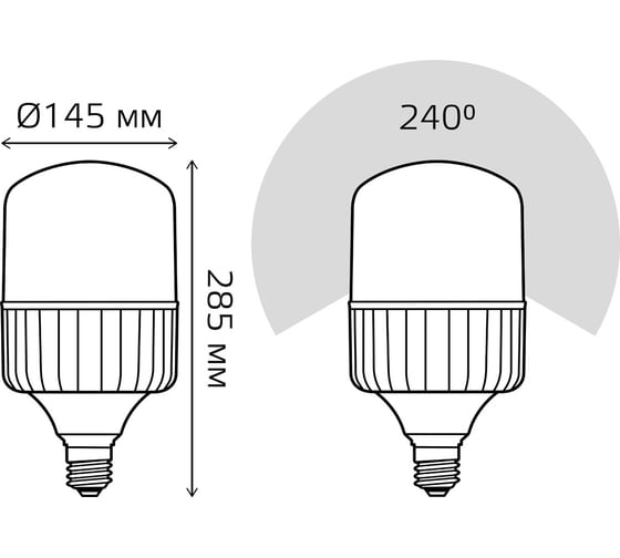 Лампа GAUSS Elementary T160 100W 9500lm 6500K E40 LED 1/8 63430