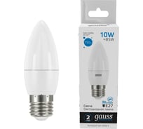 Лампа GAUSS Elementary Свеча 10W 750lm 6500K E27 LED 1/10/100 30230