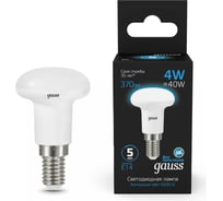 Лампа GAUSS R39 4W 370lm 6500K Е14 LED 1/10/100 106001304