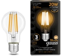 Лампа GAUSS Filament А60 20W 1800lm 2700К Е27 LED 1/10/40 102902120