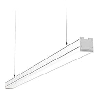 Светодиодный светильник VARTON Mercury Pro подвесной 15 Вт 3000 К 1010x65x65 мм IP54 RAL9003 белый муар с рассеивателем опал, с декоративным проводом 2 м и комплектом подвесов 2 м аварийный автономный постоянного действия V1-R0-00257-30A00-5401530