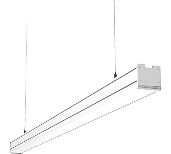 Светодиодный светильник VARTON Mercury Pro подвесной 21 Вт 3000 К 1507x65x65 мм IP54 RAL9003 белый муар с рассеивателем опал, с декоративным проводом 2 м и комплектом подвесов 2 м аварийный автономный постоянного действия V1-R0-00258-30A00-5402130 1