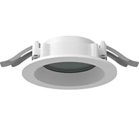 Светодиодный светильник VARTON DL-01 Pro 100 мм 8 Вт 3000 К круглый встраиваемый 120x49 мм IP65/40 RAL9003 белый муар с защитным силикатным стеклом аварийный автономный постоянного действия V1-RF-00111-GLA00-6500830