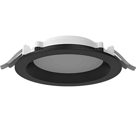 Светодиодный светильник VARTON DL-01 Pro 160 мм 15 Вт 4000 К круглый встраиваемый 176x51 мм IP65/40 RAL9005 черный муар с рассеивателем опал аварийный автономный постоянного действия V1-RF-90183-10A00-6501540 1
