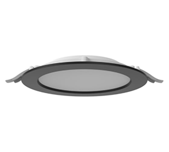 Светодиодный светильник VARTON DL-01 Slim 200 мм 40 Вт 4000 К круглый встраиваемый 221x40 мм IP65/40 RAL9005 черный муар с рассеивателем опал аварийный автономный постоянного действия V1-RF-90084-10A00-6504040 1