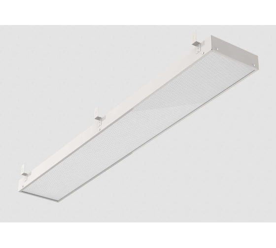 Светодиодный светильник VARTON GR350 2.0 50 Вт 3000 К 1188x294x50 мм с планками для подвеса, равномерной засветкой и рассеивателем опал аварийный автономный постоянного действия (БАП 320x123x28 мм) V1-R3-00350-31HGA-4005030 1