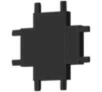 Коннектор VARTON Х-образный горизонтальный для накладного и встраиваемого монтажа для магнитной системы Galakti 46x46x6 мм черный V4-R7-09.RG23.TRK-0011