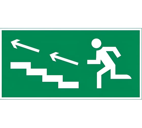 Пиктограмма VARTON "ПО ЛЕСТНИЦЕ ВВЕРХ ВЛЕВО" 180x90мм для аварийно-эвакуационного светильника Compact V5-EM04-60.004.040 1