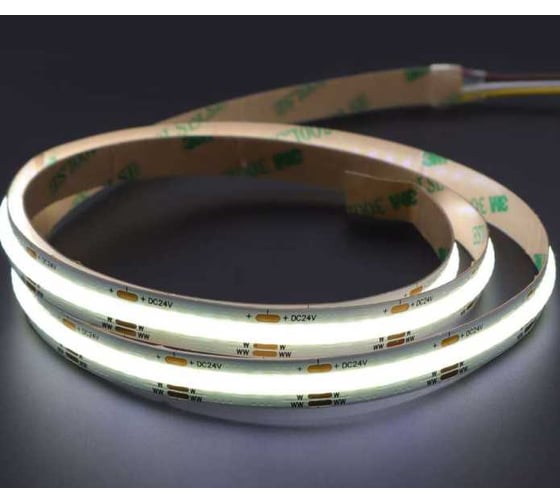 LED лента VARTON "ВАРТОН" 14W/m 24V 4000K 5m х10 mm IP65 SMD COB 528LED/m (упаковка 5м) VLS-65-14-COB-10-528-40 1