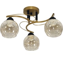 Светильник потолочный ЭЛЕТЕХ "Лия" 131 золото черный (Плафон 8425) НПБ 01-3x60-187 Е27 _ИМ_ 1005405438