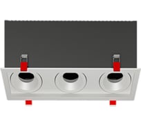 Рамка для модульного светильника VARTON FLEX 50 14 тройная встраиваемая 110x325x130мм RAL9010 поворотная V1-R0-00435-10014-2000000