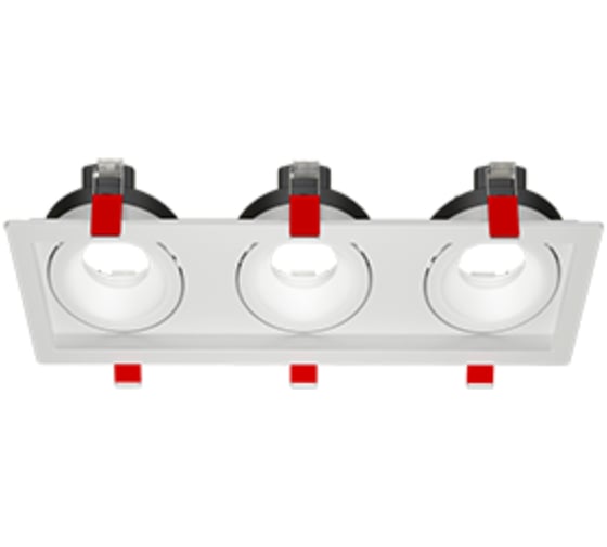 Рамка для модульного светильника VARTON FLEX 50 13 тройная встраиваемая110x325x55мм RAL9010 поворотная V1-R0-00435-10011-2000000 1