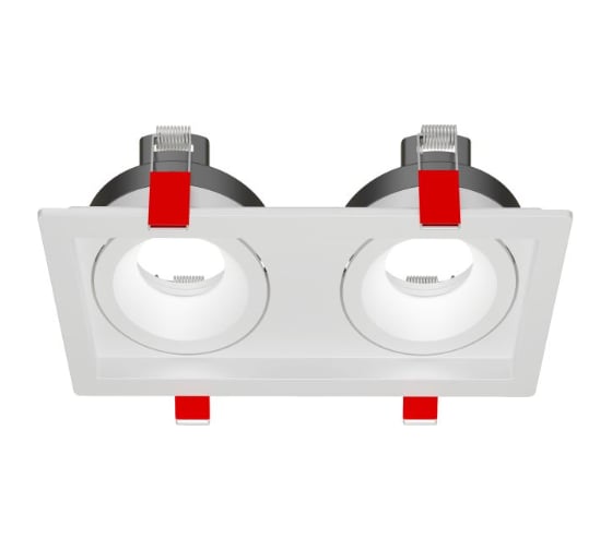 Рамка для модульного светильника VARTON FLEX 50 11 двойная встраиваемая 110x220x55мм RAL9010 поворотная V1-R0-00435-10010-2000000