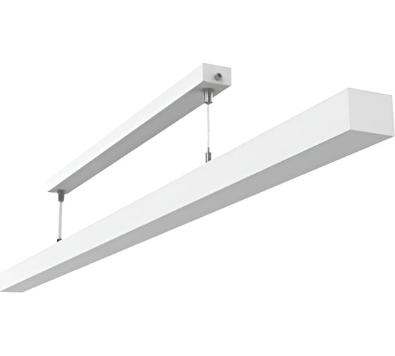Светодиодный светильник подвесной VARTON Qubo-line 1510x50x40 мм 30 Вт 3000 К с рассеивателем опал аварийный автономный постоянного действия RAL9003 белый муар V1-R0-00237-30A00-4003030 1
