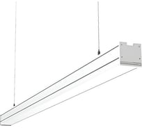 Светодиодный светильник VARTON Mercury Pro подвесной 50 Вт 4000 К 1507x65x65 мм IP54 RAL9003 белый муар с рассеивателем опал, с декоративным проводом 2 м и комплектом подвесов 2 м аварийный автономный постоянного действия V1-R0-00258-30A00-5405040