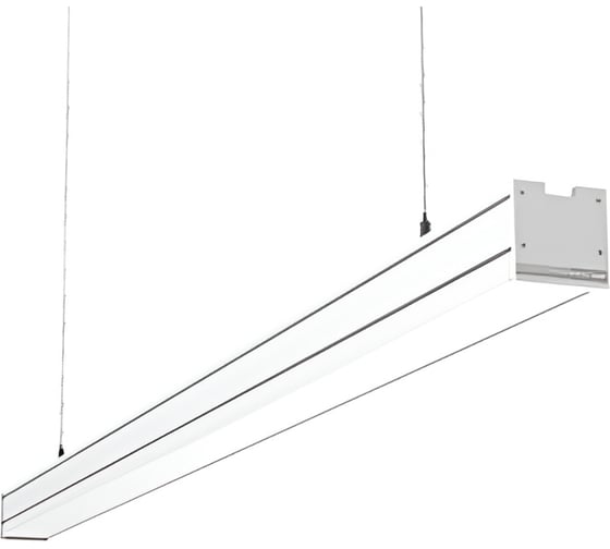 Светодиодный светильник VARTON Mercury Pro подвесной 50 Вт 4000 К 1507x65x65 мм IP54 RAL9003 белый муар с рассеивателем опал, с декоративным проводом 2 м и комплектом подвесов 2 м аварийный автономный постоянного действия V1-R0-00258-30A00-5405040 1