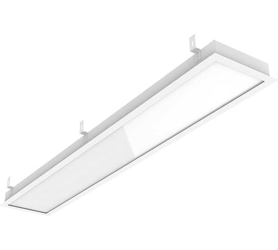 Светодиодный светильник VARTON E270/F 2.0 для образовательных учреждений 30 Вт CRI90 4000 К для Грильято 1215x207x50 мм (монт. размер 1188x180 мм) с рамкой и рассеивателем опал аварийный автономный постоянного действия V1-E0-00270-30OPA-4003040 1