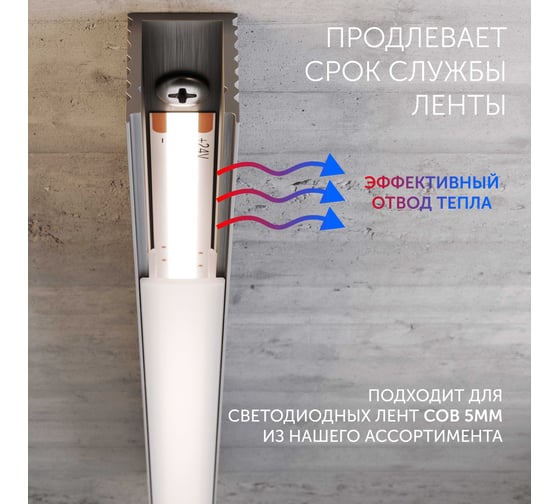 Алюминиевый профиль для светодиодной ленты Geniled накладной 1 метр по 3 шт 8x9х1000 12384_1_ch_3