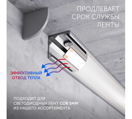 Алюминиевый профиль для светодиодной ленты Geniled угловой 1 метр по 3 шт 10x10x1000 12385_1_ch_3