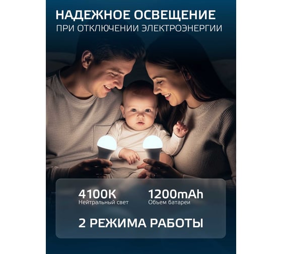 Аварийная лампа Gauss A80 12W 900lm 4100K Е27 с Li-Ion аккуммулятором LED 1/5/50 102002212