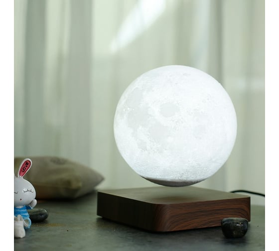 Светильник Gauss настольный 3D Луна 2W 3000K/4000K 220-240V D14см левитация LED LV001